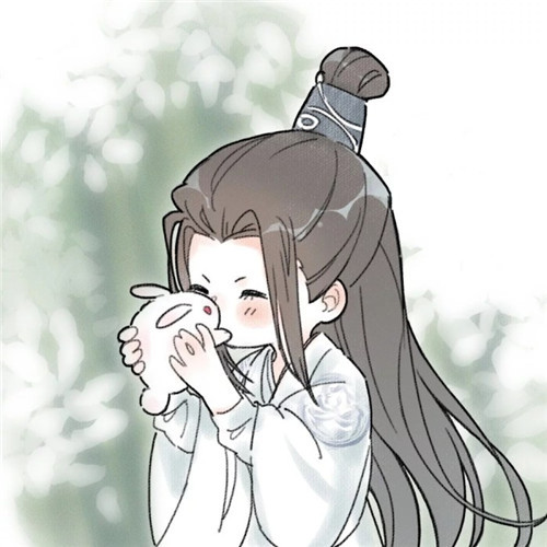 8月份火了一组《魔道祖师》头像:蓝忘机捧着小兔子,太