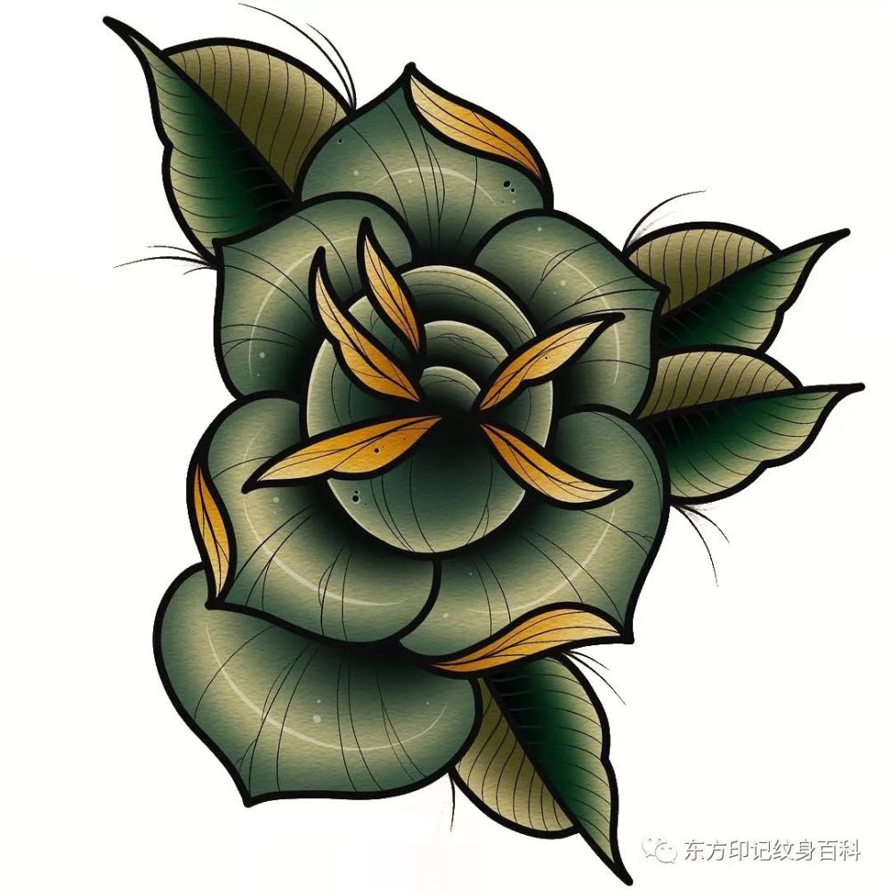 newschool玫瑰花朵纹身,经典的,实用的