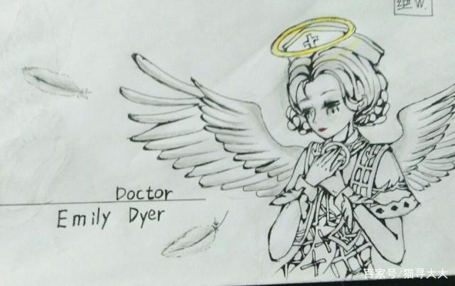 本期关于玩家绘画的游戏角色作品的主题定性为医生艾米丽的"光天使"