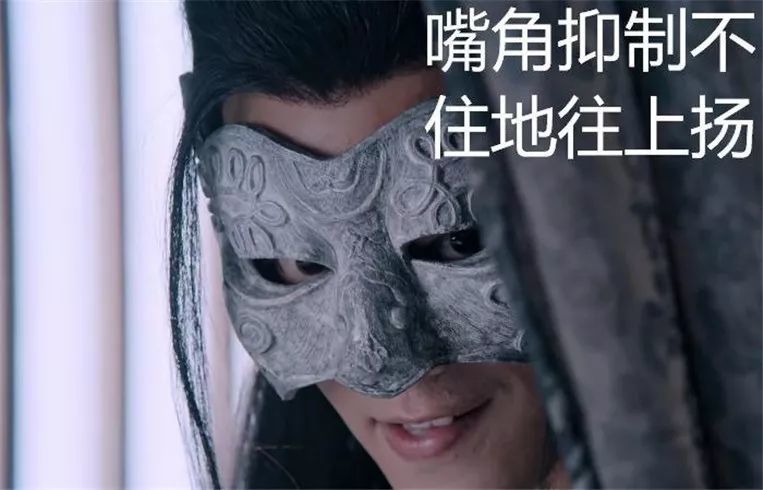 《陈情令》表情包:带着面具的魏无羡,笑容突然不正经!