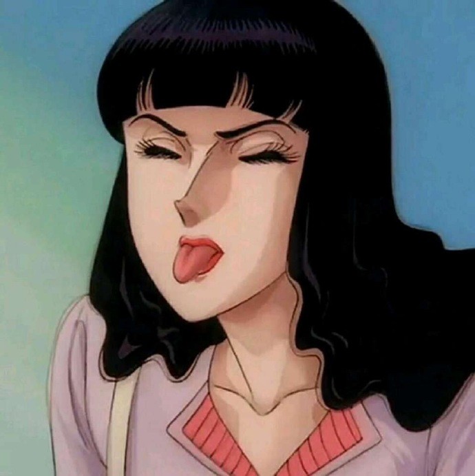 动漫头像:伸懒腰的姑娘,有头长发