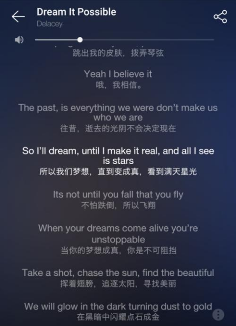 这首被华为买下版权的英文歌就是《dream it possible》,华为买下这