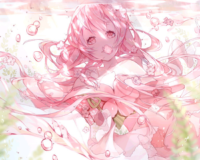 动漫图片,二次元樱花一样的少女