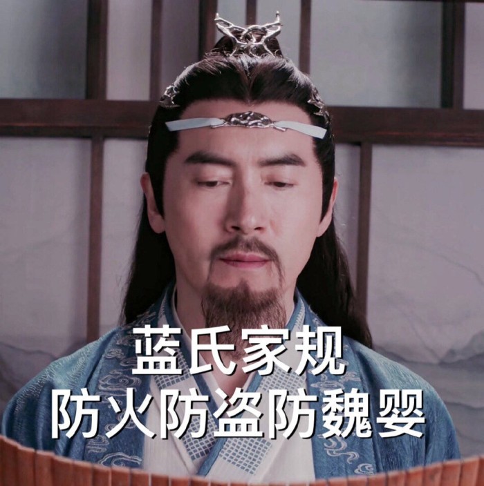 陈情令搞笑表情包:蓝氏的新家规防火防盗防魏婴,网友