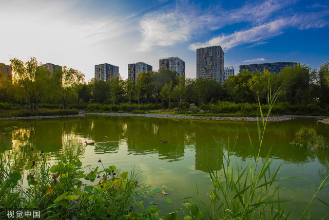 北京:东四环百子湾公园落成,居民家门口休闲赏景