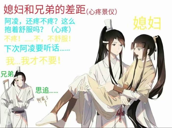 一组魔道祖师搞笑表情包蓝思追抱着金凌心疼他的兄弟景仪