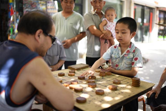 河南八岁男童痴迷下象棋每天都和老棋迷切磋梦想当冠军