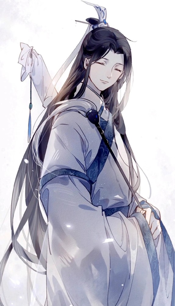 魔道祖师高清壁纸:眯眼微笑的蓝忘机,美翻了