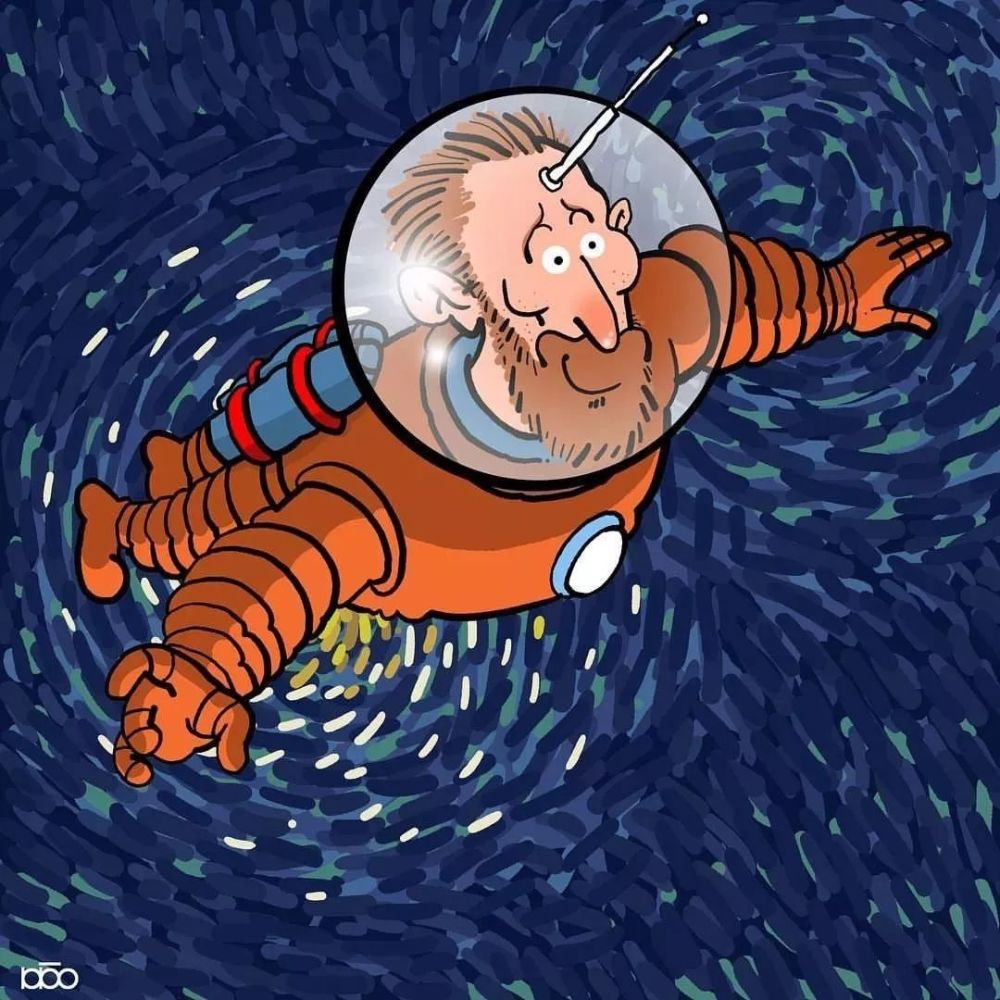 作品中梵高的形象有点软萌 在田野星空满怀好奇地探索 用画笔淋漓