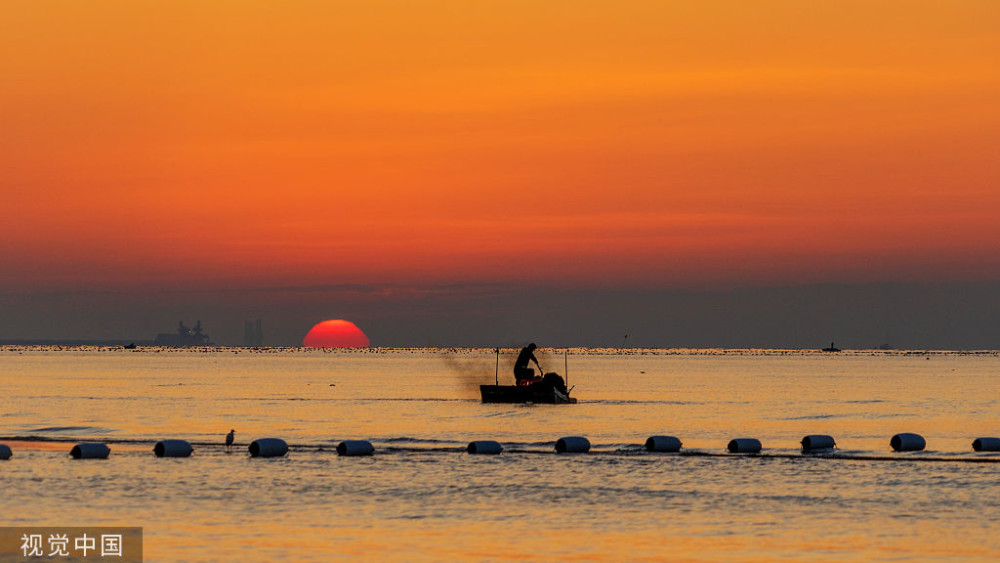 辽宁葫芦岛:东戴河海边日出风景如画