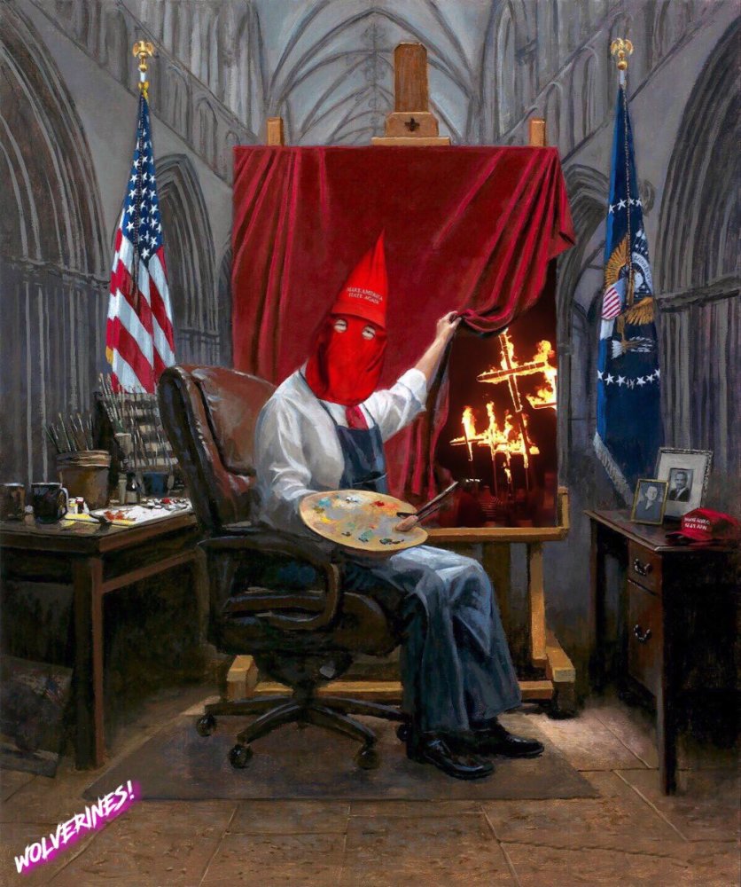 美国画家新作称赞特朗普,却遭网友恶搞