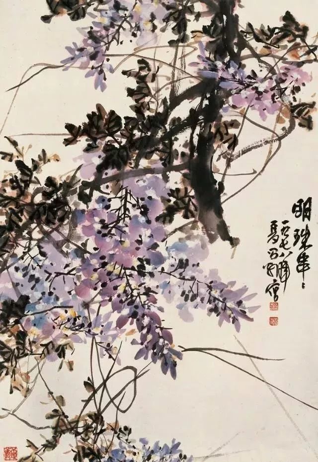 刘昌潮深得吴昌硕绘画神髓,吸收石田,石涛,板桥之长.