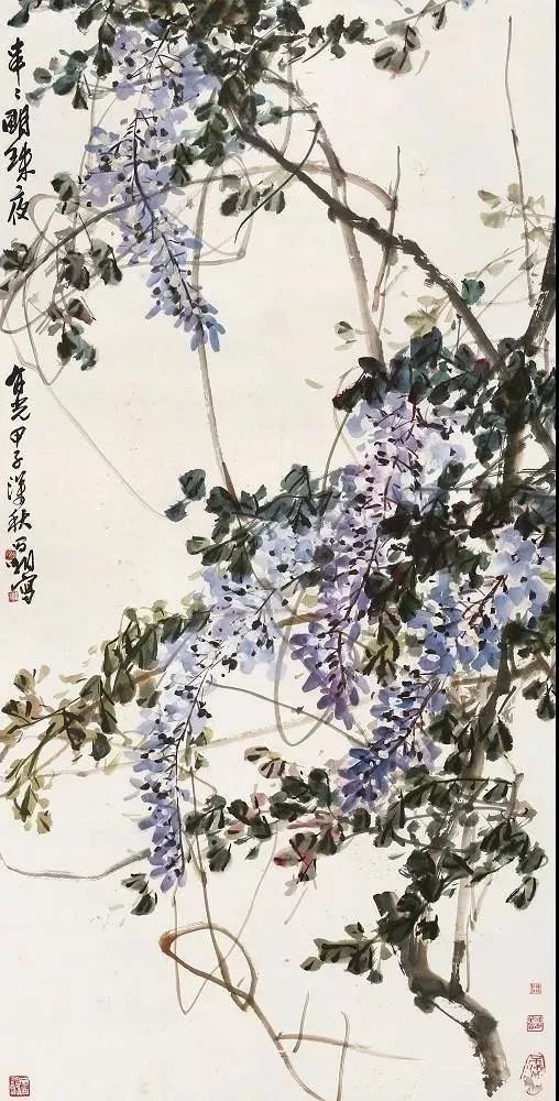 擅长写意花鸟,间作山水,人物.