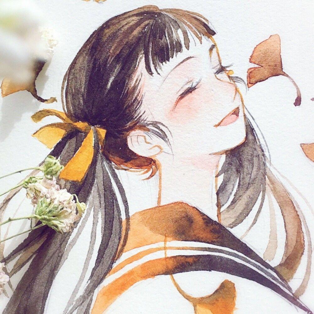 唯美女生卡通头像:图二的女孩身穿古风服饰,美如仙女