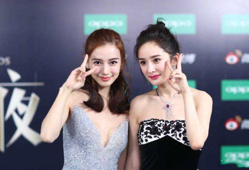 有种"心机站位"叫杨幂baby合照,杨幂为显脸小杨颖反应