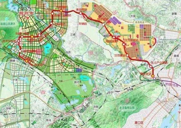 s3线:由南京南站至安徽和县,全长46.5公里.