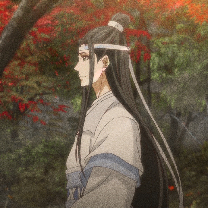 魔道祖师动漫头像:一身白衣服的蓝湛,温柔大气