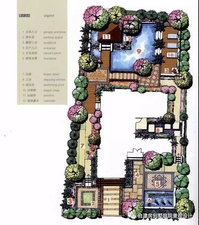 几十款精品庭院设计方案彩平图,总有一款适合你!