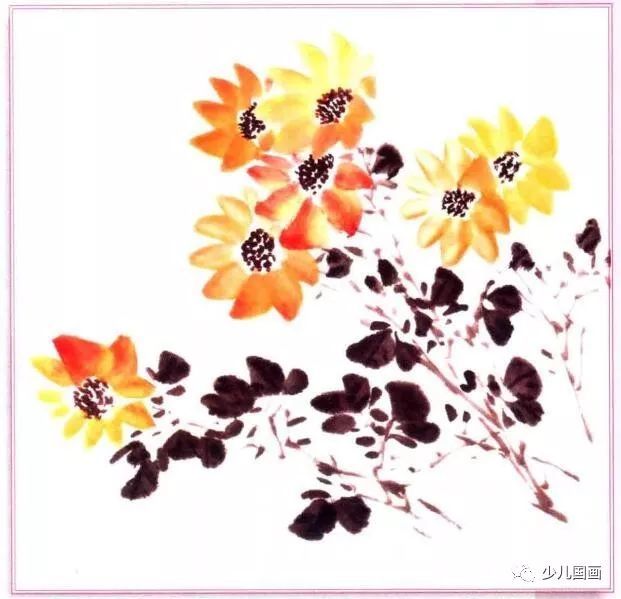 中国写意画超细致讲解 花卉综合篇:雏菊