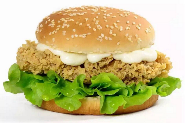 鸡腿堡是肯德基中最常见的食物之一,口感差不多是汉堡中最好吃的,价格
