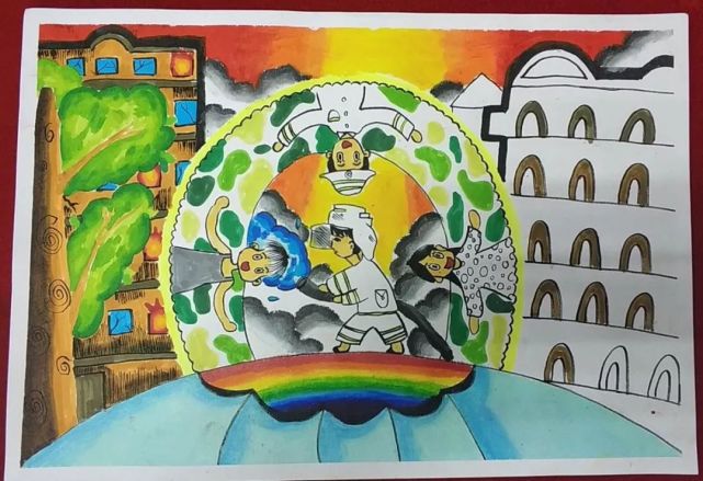 中学组 部分优秀作品展示 此次比赛的目的就是鼓励广大青少年通过绘画