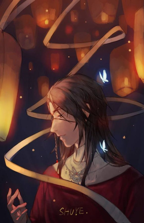 《天官赐福》唯美壁纸:花怜cp,明灯三千,花开满城为你一人!