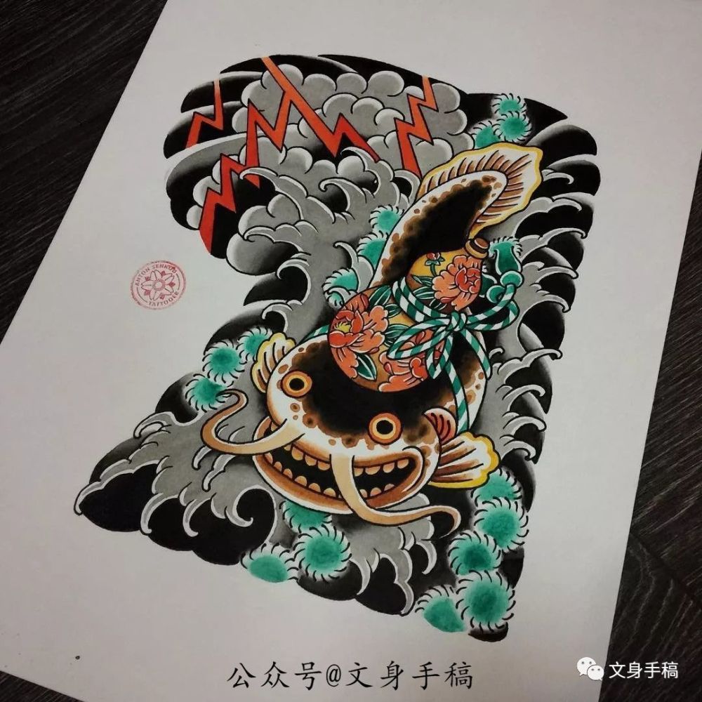 小半甲纯素材盘几张@文身手稿