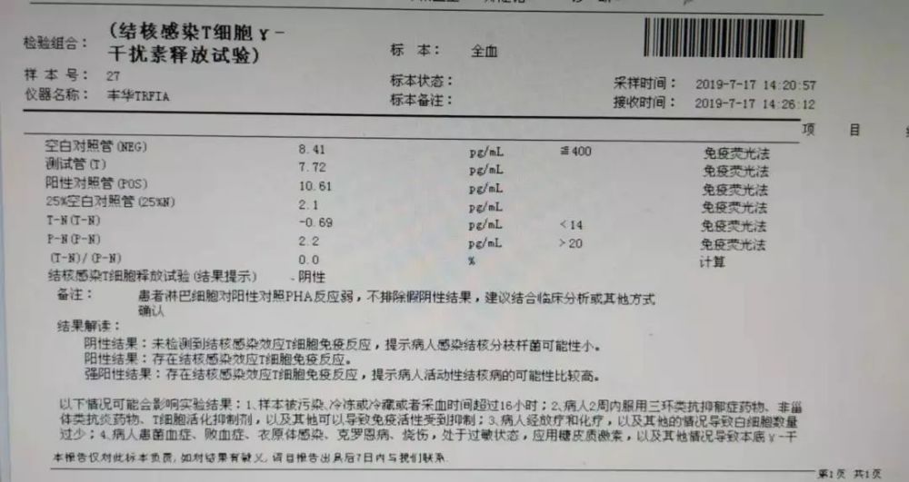 该患者ppd试验48h后,可以看见水疱,为强阳性,需进一步完善胸部ct检查