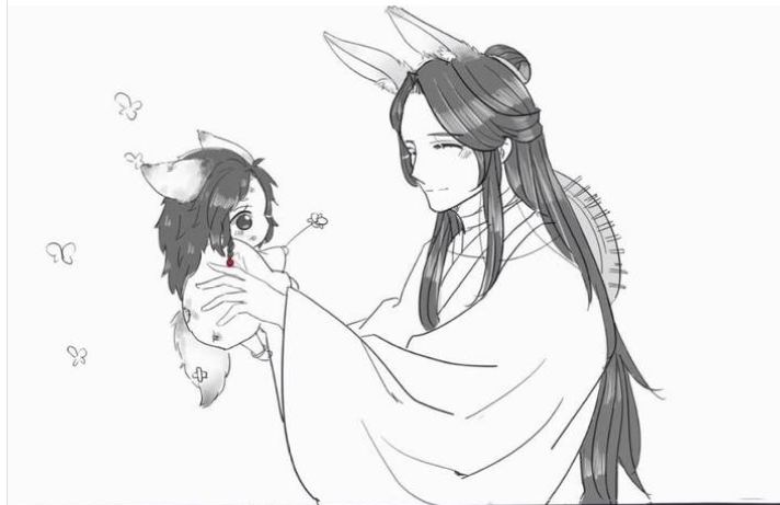 《天官赐福》小剧场:谢怜捡到小奶狗,两人相依为命的生活