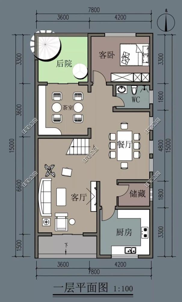 6x15米自建房设计图,6米宽15米深的设计图 10套造价25万的农村自建房图纸,第3套中式小院真让人心动