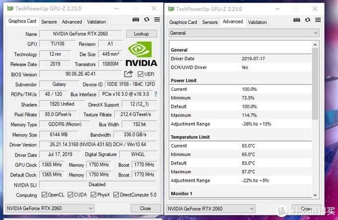 rtx2060 gpuz,影驰rtx20606g 影驰rtx2060 gamer 在gpu-z的显示信息 3d理论性能测试