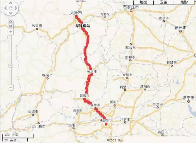 太焦城际铁路线路长度362.095km,其中山西省境内328.178km,河南省境