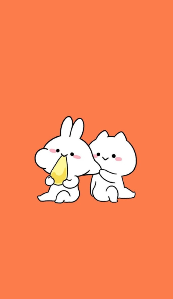 动漫图片两只卖萌的兔子