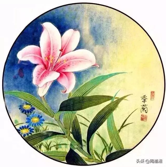 当花遇到团扇,这样的中国画美艳无边