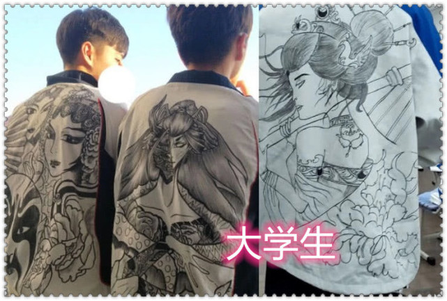 校服涂鸦哪家强?小学生vs中学生,看到大学生:真敢画!