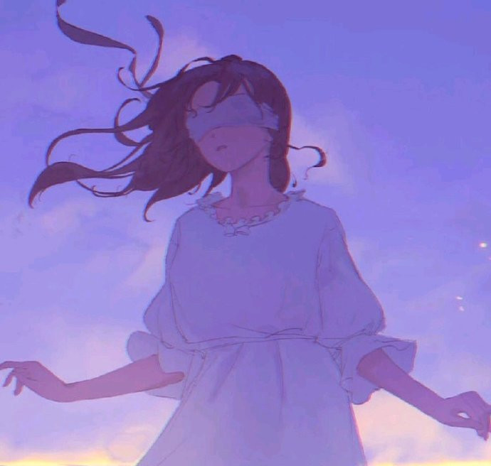 动漫头像月下的美少女