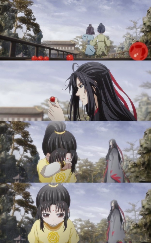 魔道祖师高清壁纸:魏无羡看着小金凌哭