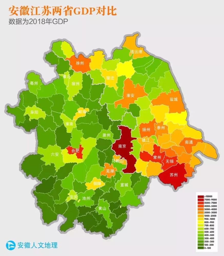 安徽各市行政区划对比图 最后我们来看一下 苏皖两省的对比图 安徽与