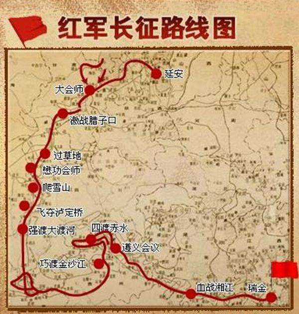 中央红军长征路线图