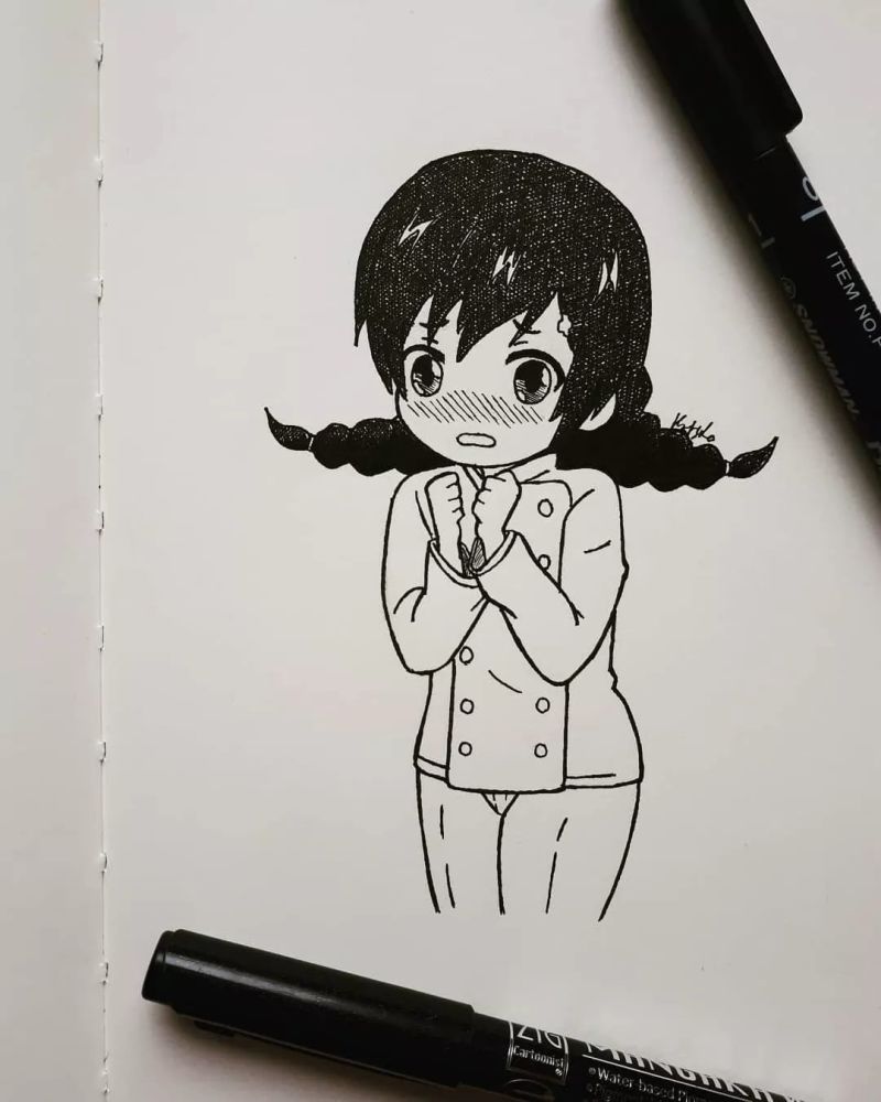 想学日式漫画的看过来,咱们从黑白线稿图开始临摹啦