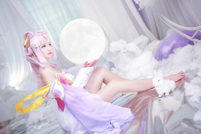 cos王者荣耀女装,cosplay花木兰 丰胸 王者荣耀cos 嫦娥:月如家人