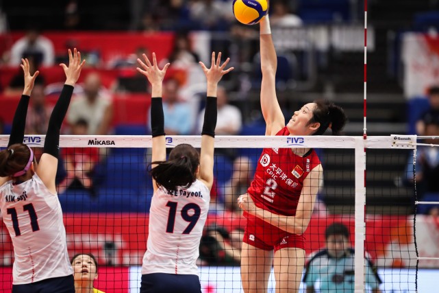 中国女排3-0韩国夺世界杯开门红 朱婷22分完胜金软景