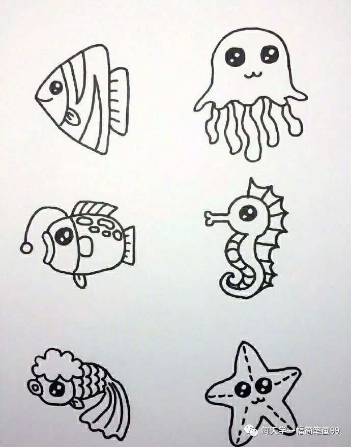 每天学一幅简笔画—海洋简笔画集合