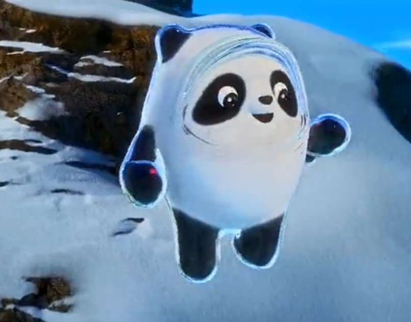 北京冬奥会吉祥物冰墩墩来啦,活泼,可爱,契合熊猫的