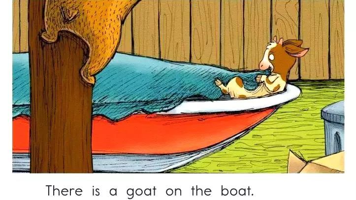 there is   goat on the boat.