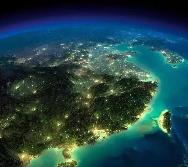 (从太空俯瞰中国夜景)