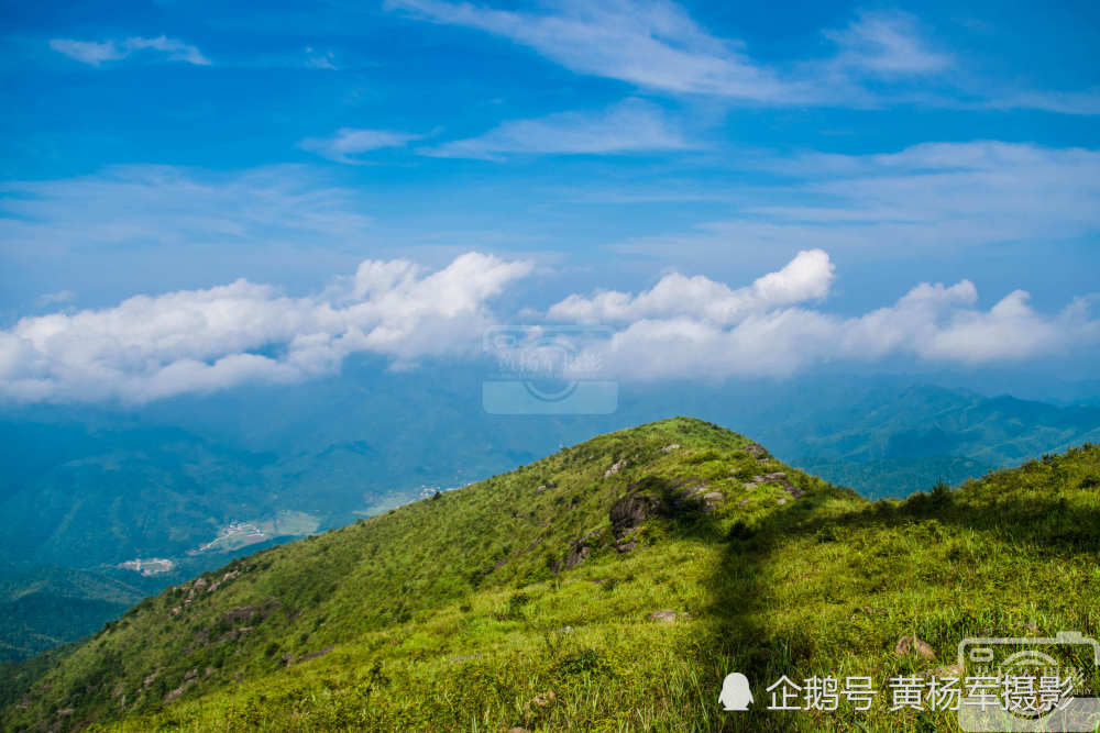 于都县屏山牧场阳光下的高山青草甸