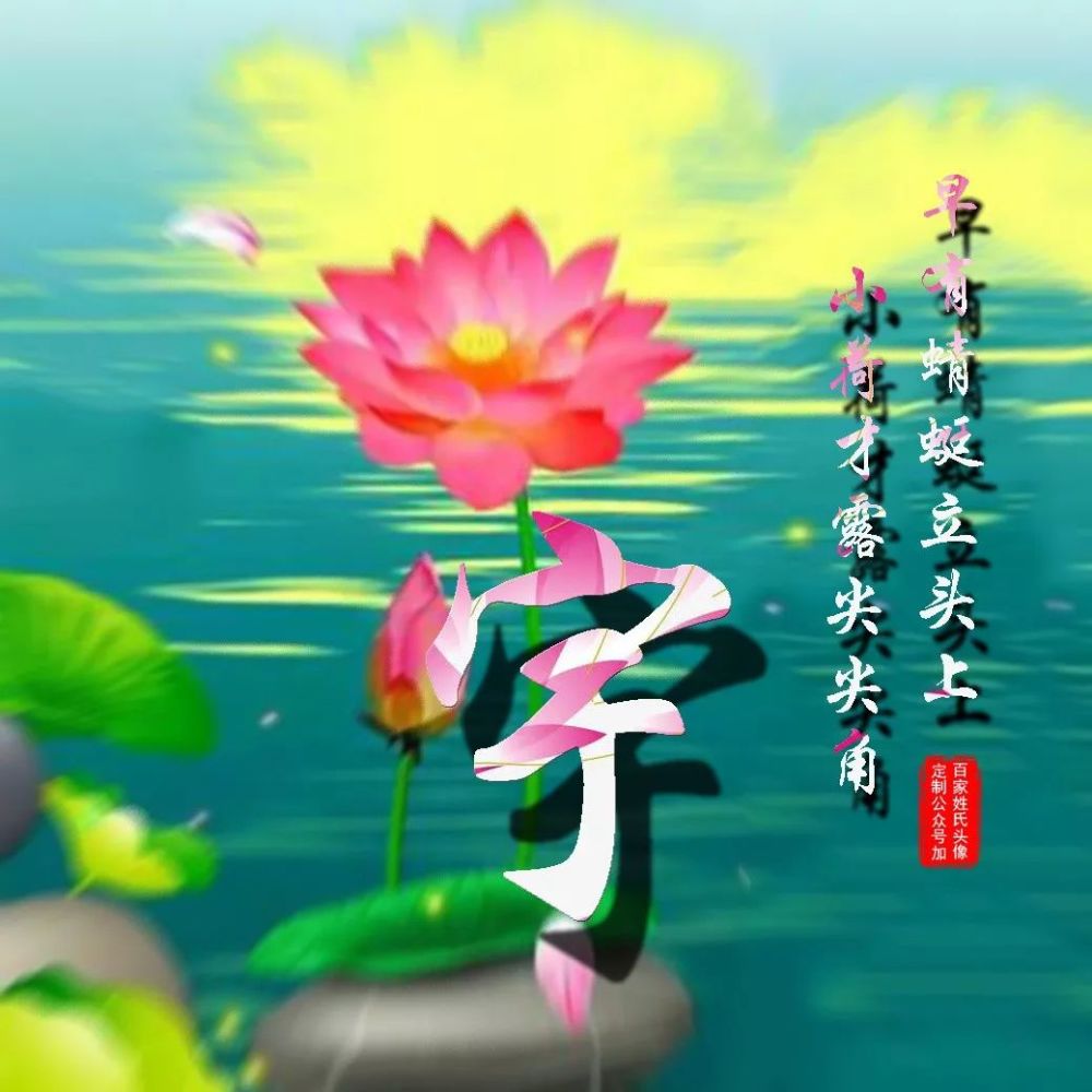 120张"玫瑰花"唯美姓氏头像,漂亮荷花,子道千年情,爱满百年好!