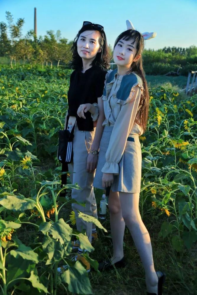 费县万亩葵花地的美女!