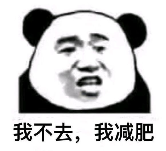 熊猫头搞笑表情包:我不去,我要减肥呢!